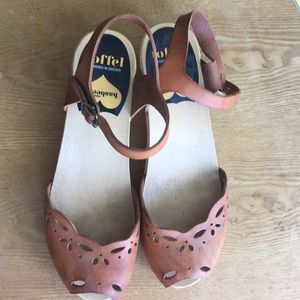 Swedish Hasbeens sandals with pattern cut outs 39